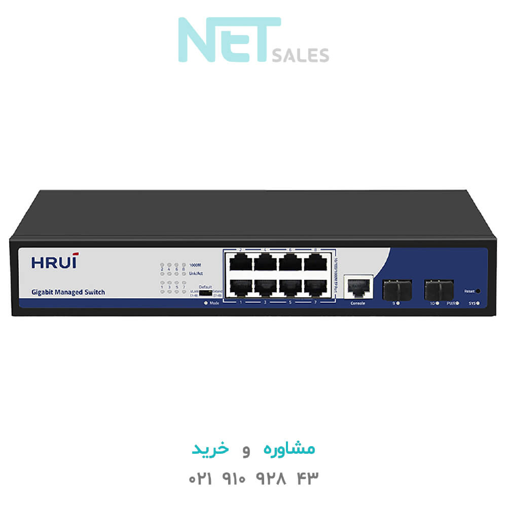 سوئیچ شبکه HRUI مدل HR-SWG2082NS